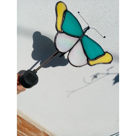 Fluture vitraliu cu lampa solara